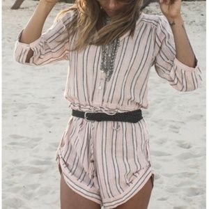 SPELL DESIGNS ISLAND BOHO PLAYSUIT ROMPER CORAL